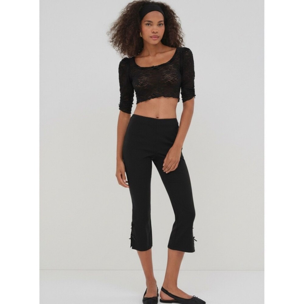 For Love & Lemons Sally Stretch Lace Top | Black | M | NWT